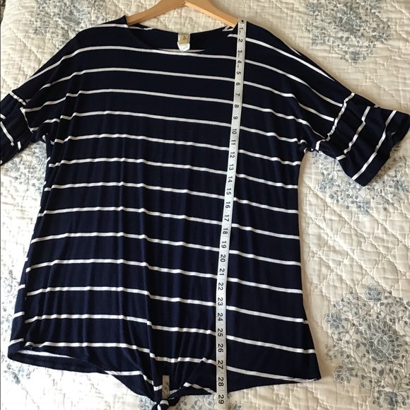 Striped Ruffle sleeve Top - Picture 9 of 10